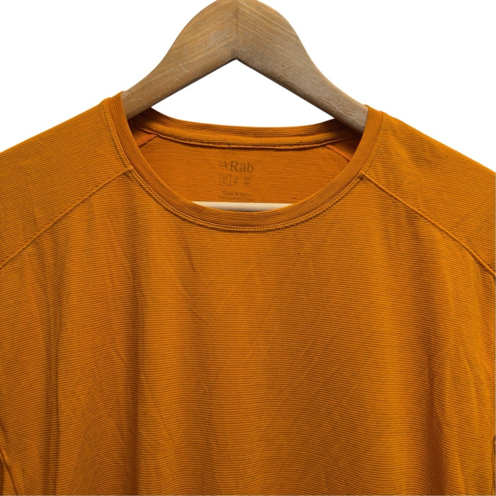 Rab Mens Size XL Orange Merino Wool Syncrino Base Layer Crewneck S/S T-Shirt euc